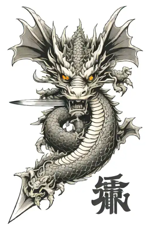 Sword And Eyes White Dragon