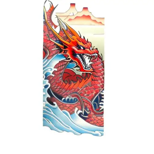 A Red Dragon In The Ocean