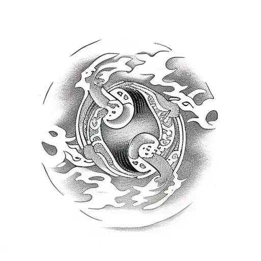 Yin And Yang With Bonsai Tree