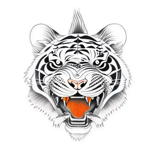 A Tiger Hunting Fish