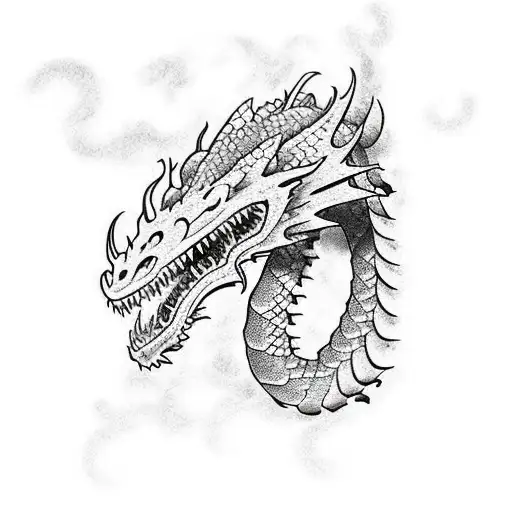 A Dragon Around The Arm Where The Head Begins In The Hand And The Tail Ends In The Neck