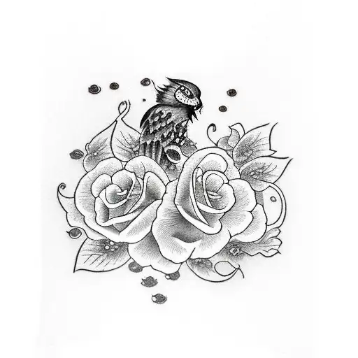 Katana Vertical Con Rosas