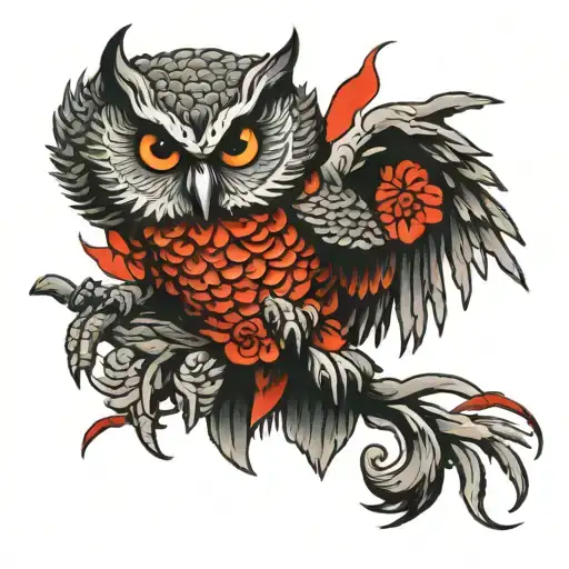Small Owl Claws Out In A Fighting Pose