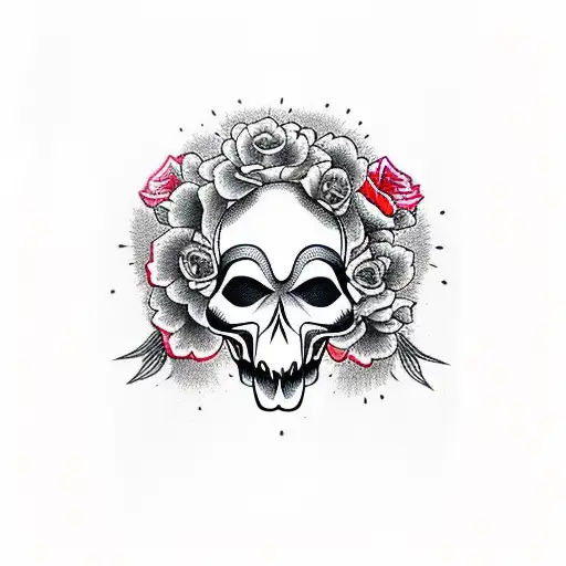 Ankh Skull And Roses