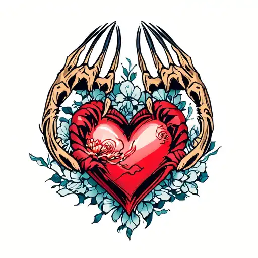 Bear Claw And Heart Intertwined