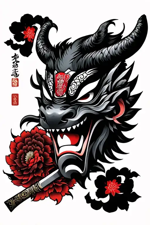 Katana And Demon Mask