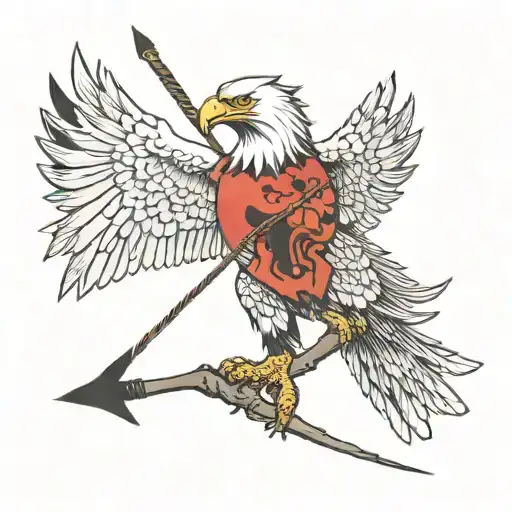 Eagle Holding Pen And Arrows