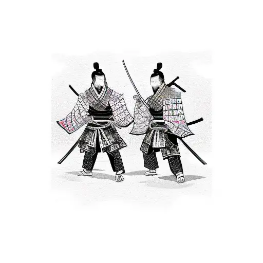 2 Samurai Fighting With Katanas