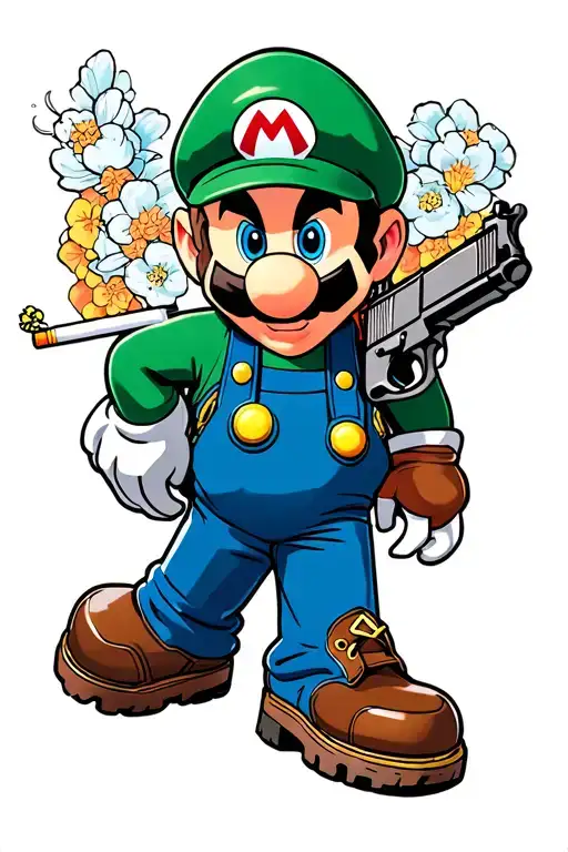 Super Mario Tn Shoes Cigarette And Gun