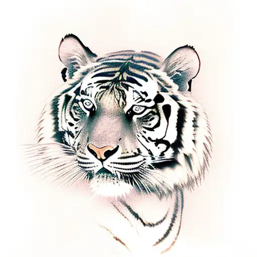 Tiger Crossing Near A Waterfall