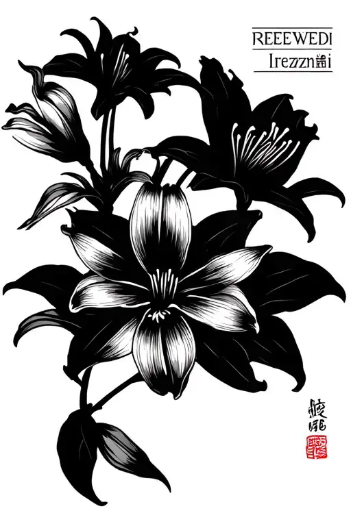 Spider Lilies Blooming Along With The Word Renewed Written In Italian