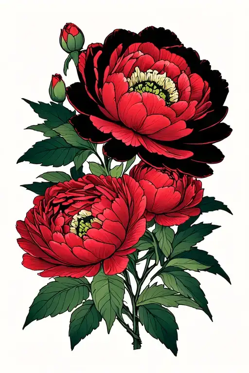 3 Japanese Style Peonies Growing