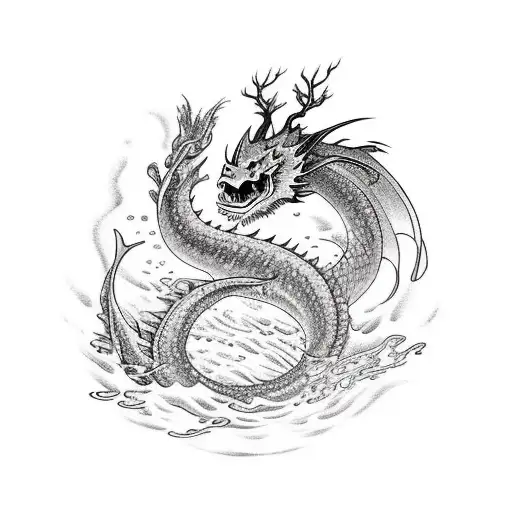 Karp Swiming Up A River To Become A Dragon