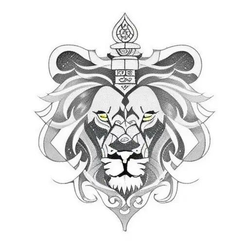 Lion On A Shield Nex To A Sword