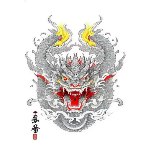 Dragon Samurai Fire Red Colour