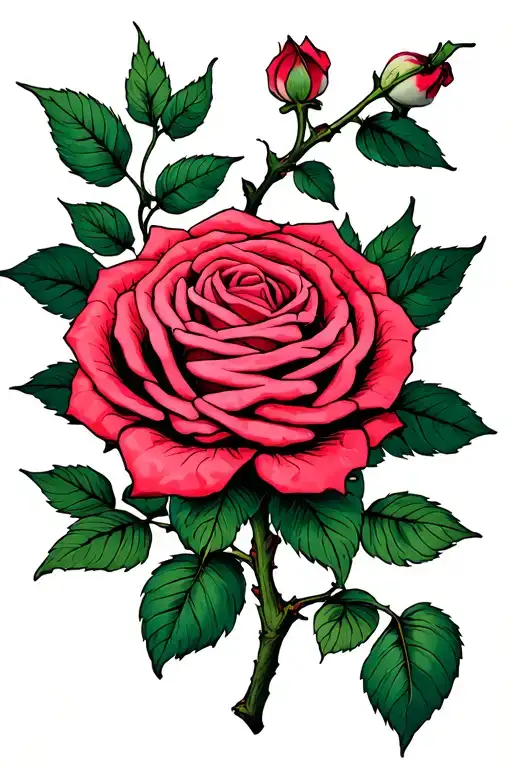 Rose Branch With Brain Adhd Serotonin Psilocybin Lsd