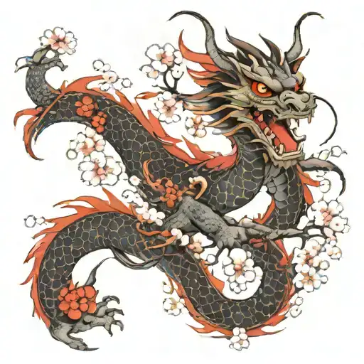 Dragon And Cherry Tree
