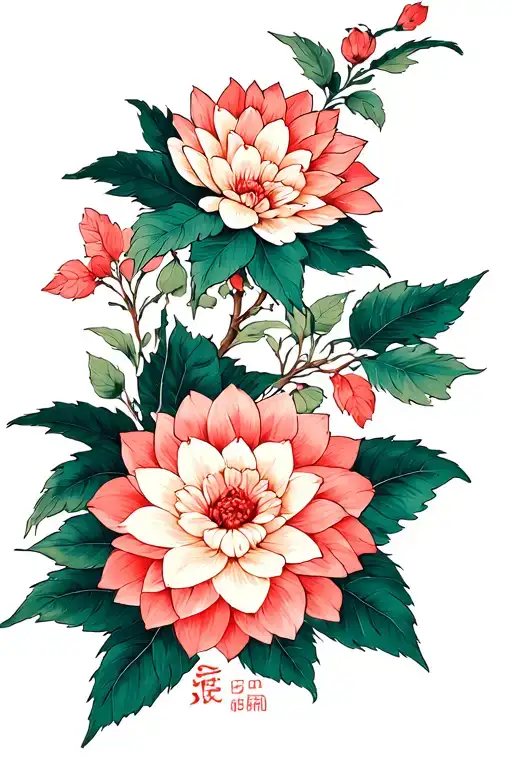 Sampaguita Flower And Dahlia Flower With Date