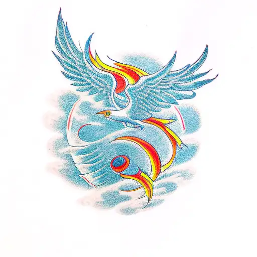 A Phoenix Soaring Above A Challenging Maze