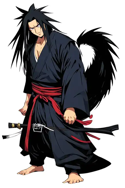 Itachi Uchiha With Kenpachi Bleach Character