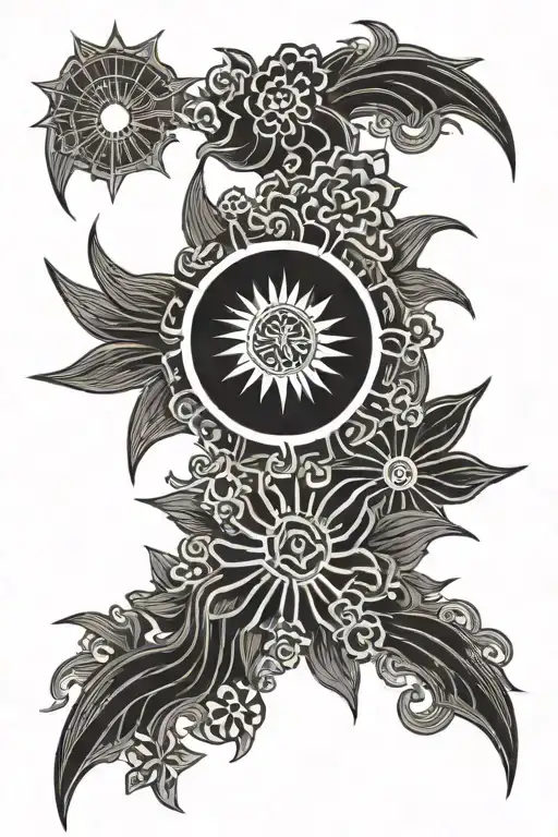 Filipino Stars And Sun Symbol Incorporating Elements