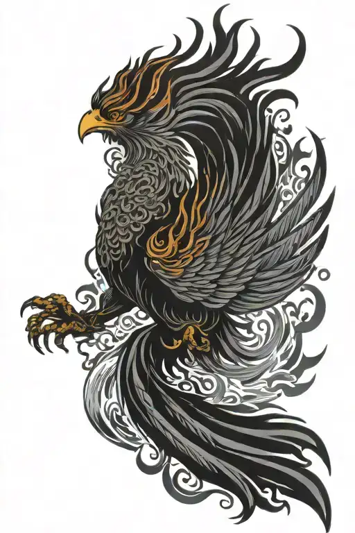 Phoenix Rising From Flames