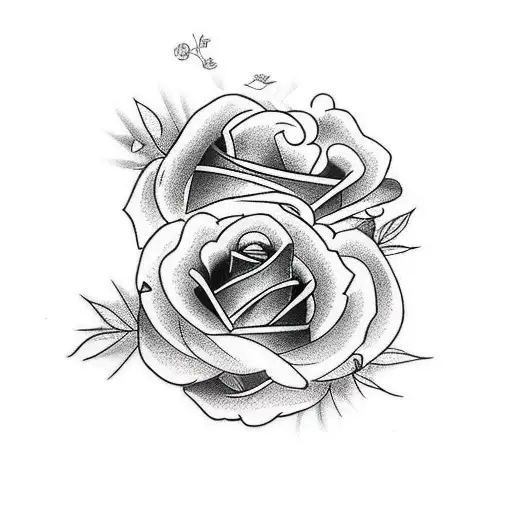 Hawk With Rose At The Bottom