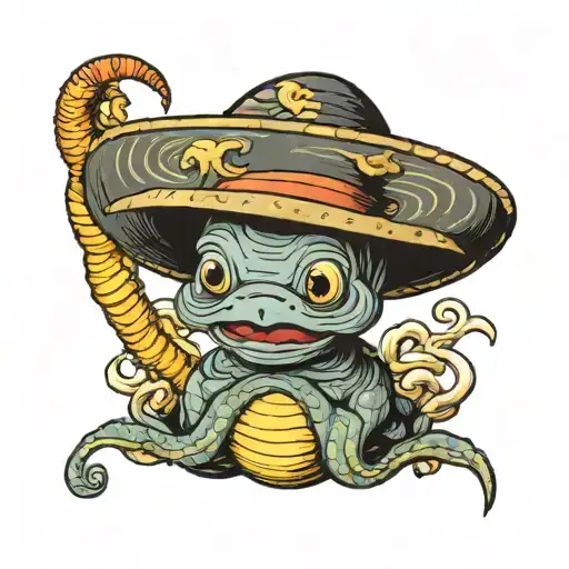 Funny Worm With A Big Hat