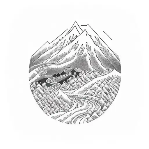 A Trail Winding Through A Mountain Range With A Runner In The Foreground