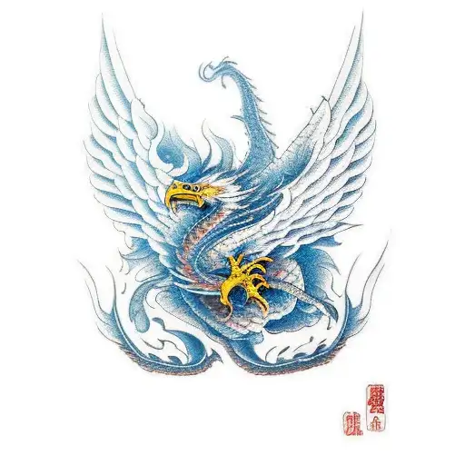 Eagle Fighting A Dragon