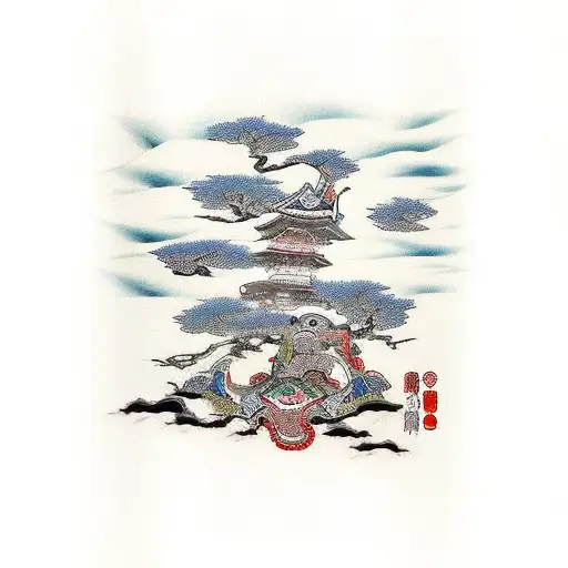 Samurai Laying Down Under The Bonsaii Tree