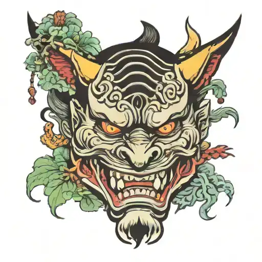 Hannya Mask And Fu Dog