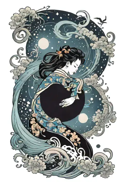 Heaven Opening Her Coat With Galaxies