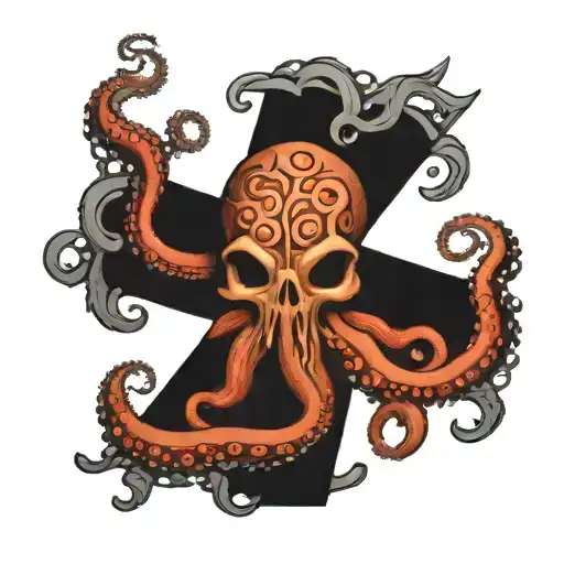 Octopus Tentacles On A Cross Wrapped