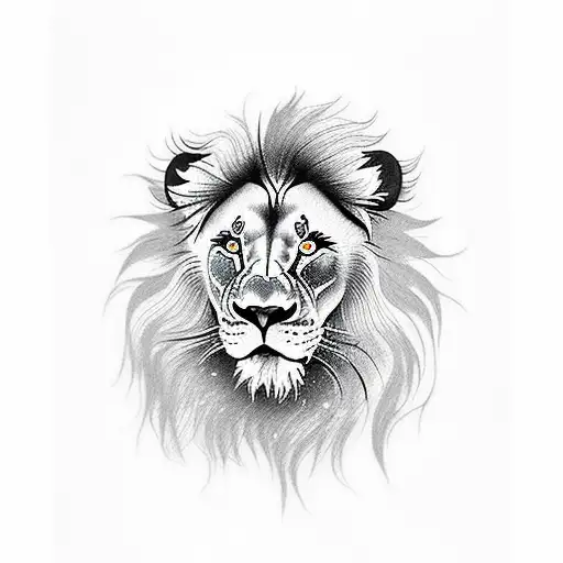 Lion With Blu Eyes And A Scar