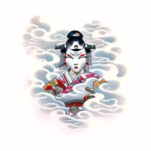 Geisha Futuristic Space Art