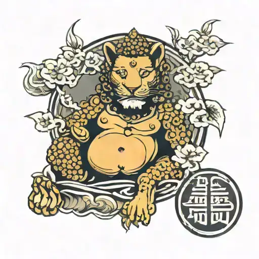 Buddha Lion With Background