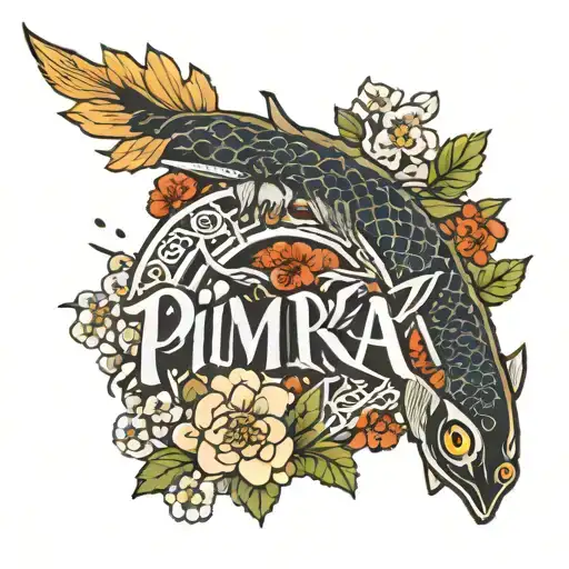 Beautiful Inscription Pimpka Surrounded By Magical Flowers