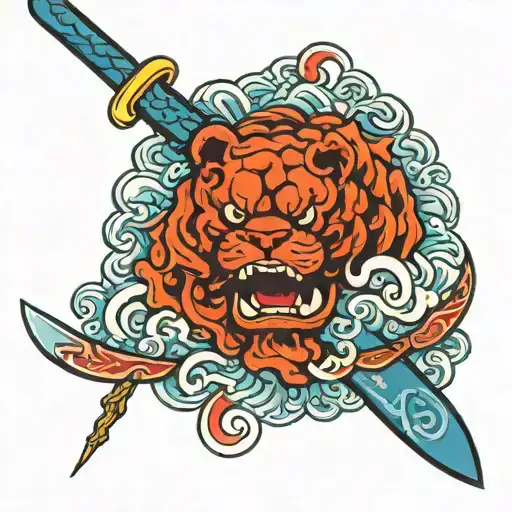 Blue Chow Chow Katana