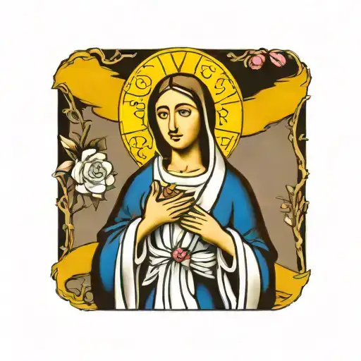 Cross With Virgin Mary