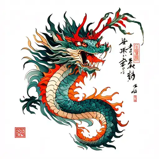 Gladiolus And Abstract Dragon Wrapped