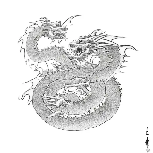 Dragon Wrapping Around A Sword
