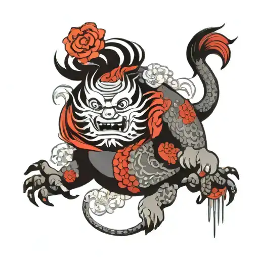 Creative Mythical Grey And Black