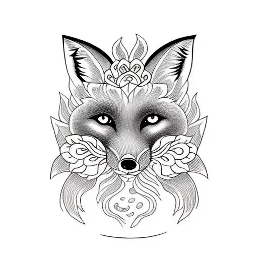 Fox With Water Lily