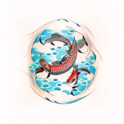 Traditional Japanese Back Tattoo Irezumi 2 Koi Fish