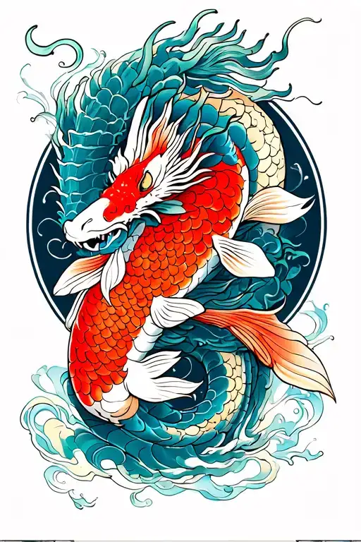 Koi And Dragon Wrapped