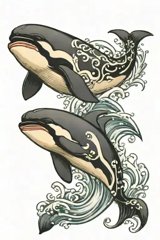 Killer Whale With Water Ornaments