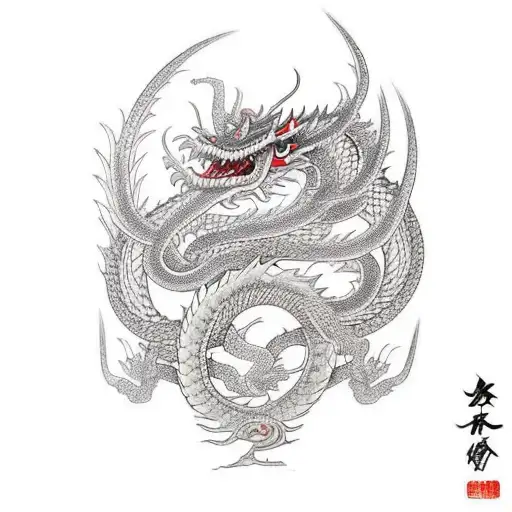 Chinese Ribbon Dragon Around Leg