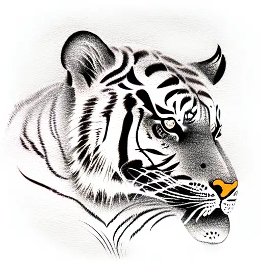 A Pretentious Tiger With A Chain Around His Neck