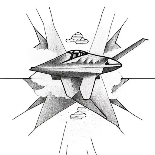 Paper Airplane With A Shadow